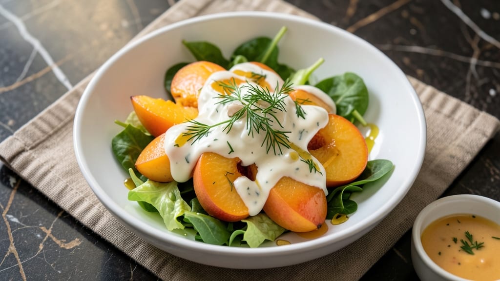 Canned Peaches Salad Recipe: Sweet-Tart Crunch With Creamy Dill Dressing
