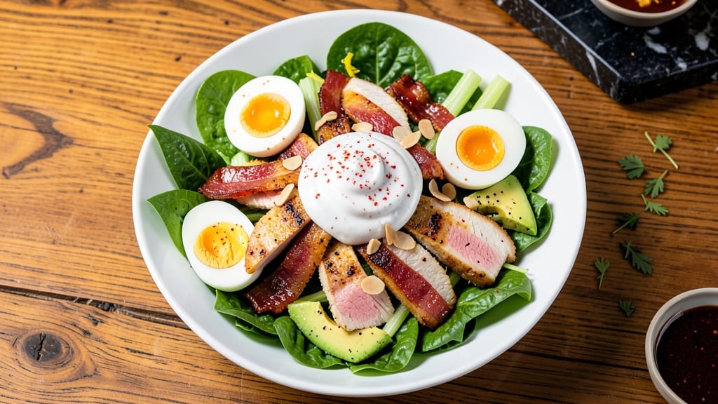 California Pizza Kitchen Cobb Salad Recipe: Crispy Celery Crowns Over Smoky Avocado Ranch