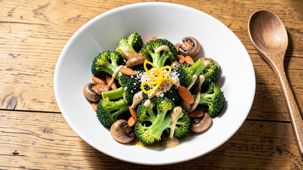 Broccoli Mushroom Salad Recipe: Earthy Umami Crunch With Creamy Tahini Dressing