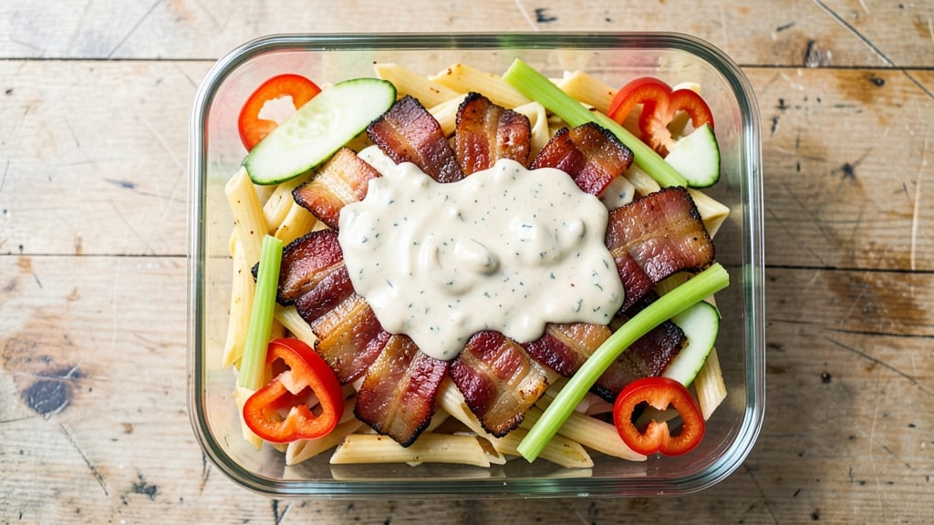 Bacon Ranch Pasta Salad Box Recipe: Crispy Bacon and Cool Creamy Twist