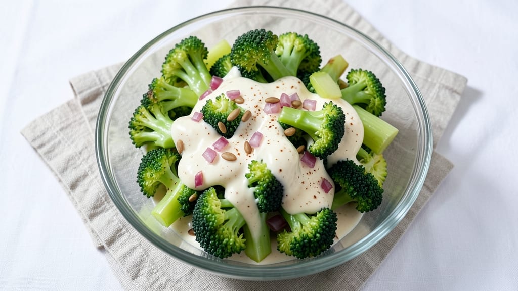 Broccoli Salad Recipe with Sour Cream: Crispy Celery Crowns and Tangy Creamy Twist