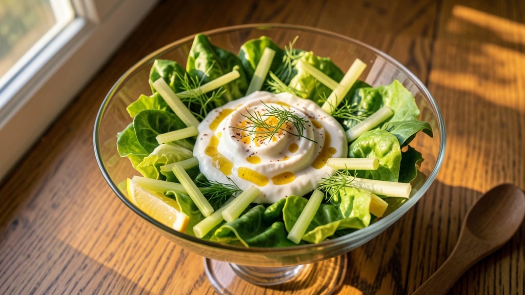 Beau Monde Salad Recipe: Celery Crown Crunch Over Creamy Dill Velout