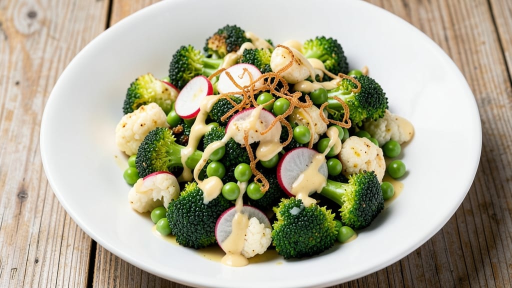 Broccoli Cauliflower Pea Salad Recipe: Crunchy Veggie Trio with Lemon-Herb Zing