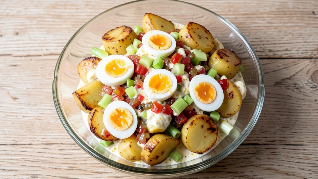 Bermuda Potato Salad Recipe: Crispy Celery Crowns and Tangy Mustard-Ketchup Twist