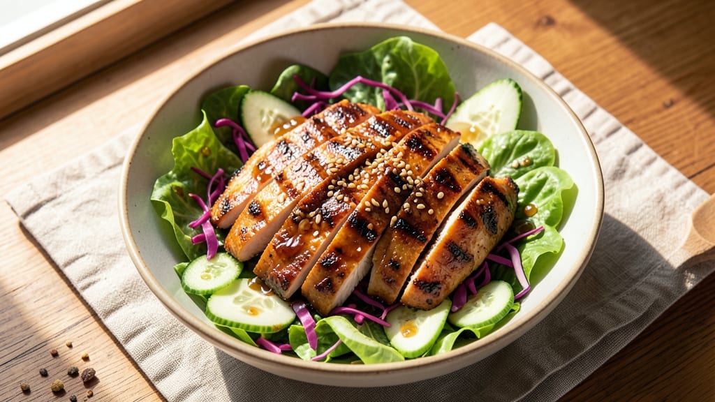 Asian Grilled Chicken Salad Recipe: Smoky Char and Crispy Sesame Crunch