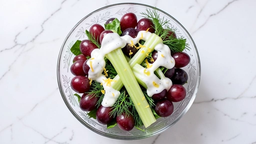 Trisha Yearwood's Grape Salad Recipe: Celery Crown Crunch Over Creamy Dill Dressing