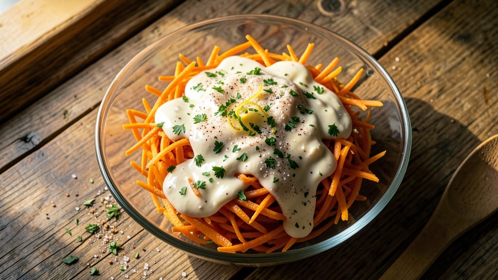 Bavarian Inn Carrot Salad Recipe: Shredded Carrots in Zesty Creamy Dressing
