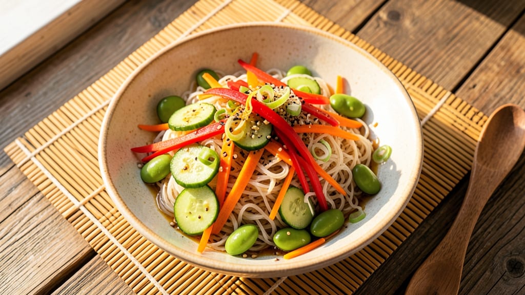 Asian Summer Salad Recipe: Zesty Sesame-Lime Dressing With Crunchy Rice Noodles