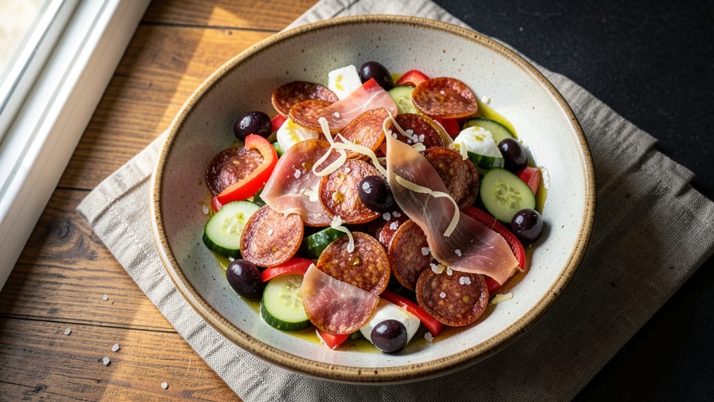 Antipasto Salad Recipe With Pepperoni: Crunchy, Cheesy, Meat-Packed Party Starter