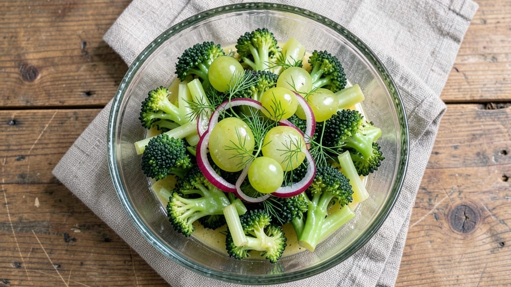 Broccoli Salad Recipe Ingredients: Crispy Celery Crowns and Zesty Lemon-Dill Dressing