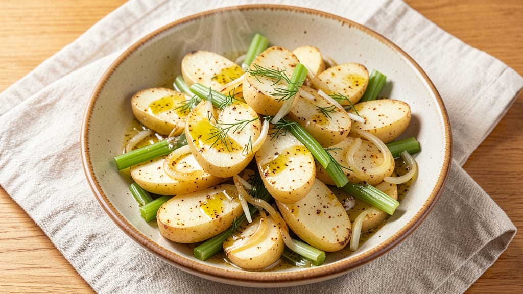 Best Ever German Potato Salad Recipe: Crispy Celery Crowns Over Tangy Mustard-Vinegar Base