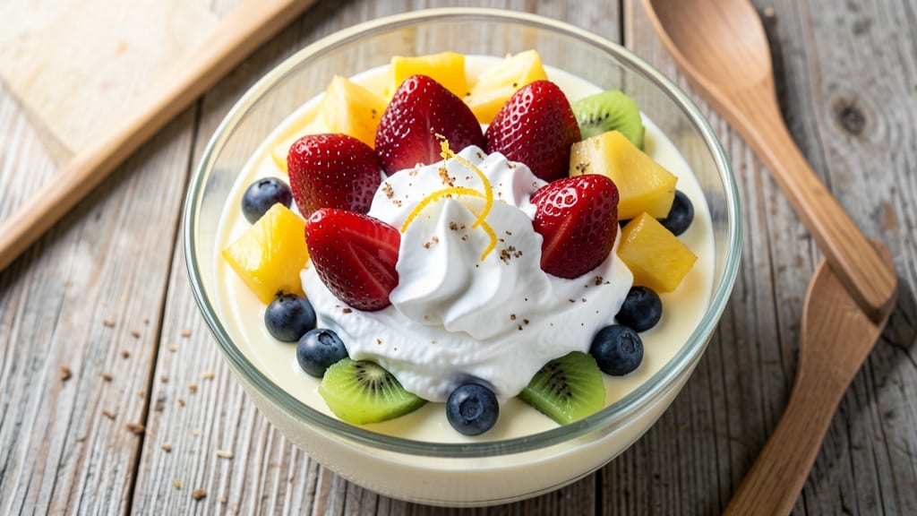 Fruit Salad Recipe with Vanilla Pudding and Cool Whip: Layered Dessert Magic in 10 Minutes