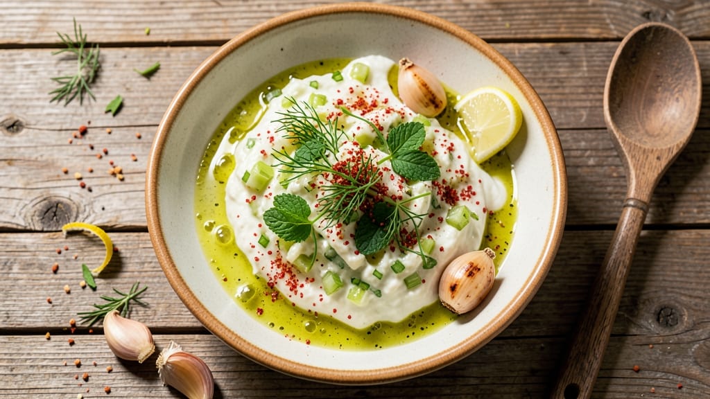 Armenian Salad Dressing Recipe: Crunchy Celery Crowns and Herb-Infused Tang