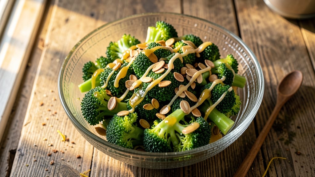 Award Winning Broccoli Salad Recipe: Bold Sunflower Seed Crunch Over Tangy Lemon Vinaigrette