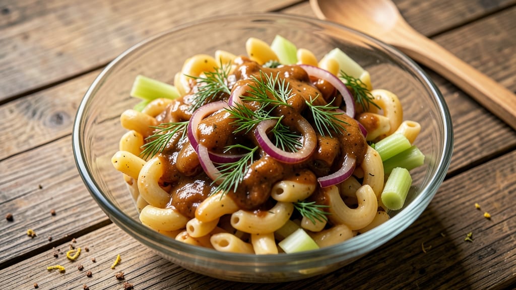 Barbecue Macaroni Salad Recipe: Smoky Celery Crown Crunch Meets Creamy Dill