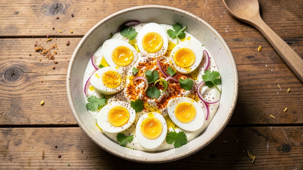 Boiled Egg Salad Recipe Indian: Spiced Yogurt Twist With Crunchy Topping