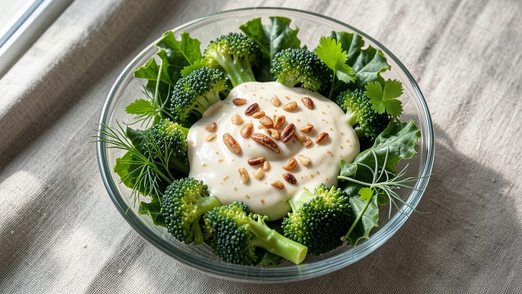Broccoli Kale Salad Dressing Recipe: Bright Lemon-Herb Vinaigrette With Nutty Crunch