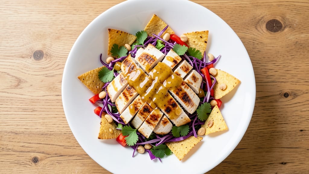 California Pizza Kitchen Thai Chicken Salad Recipe: Crispy Tortilla Strips and Tangy Peanut-Lime Dressing