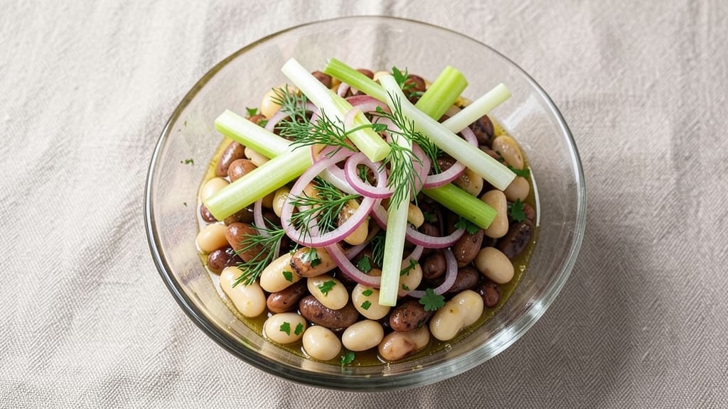 Best Bean Salad Recipe Ever: Crispy Celery Crowns and Zesty Herb Zing