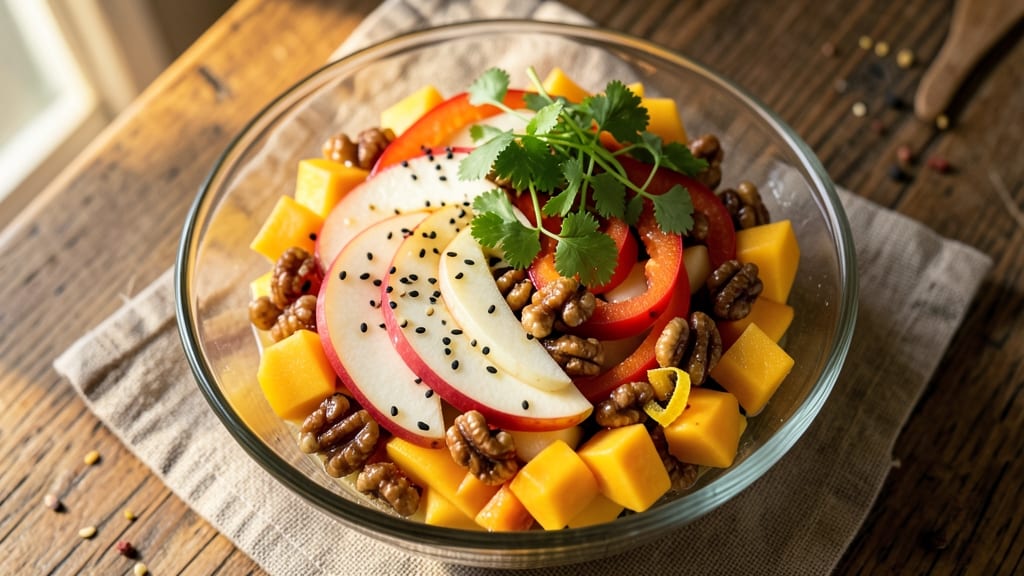 Asian Apple Salad Recipe: Crunchy Mango and Sesame Dressing Fusion