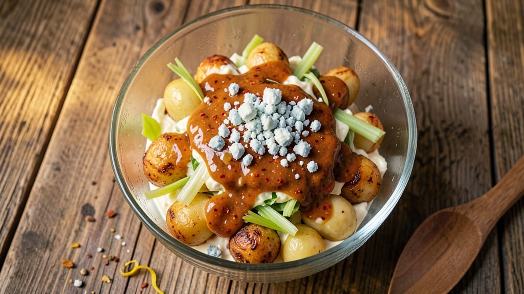 Buffalo Potato Salad Recipe: Spicy Kick and Crispy Celery Crowns