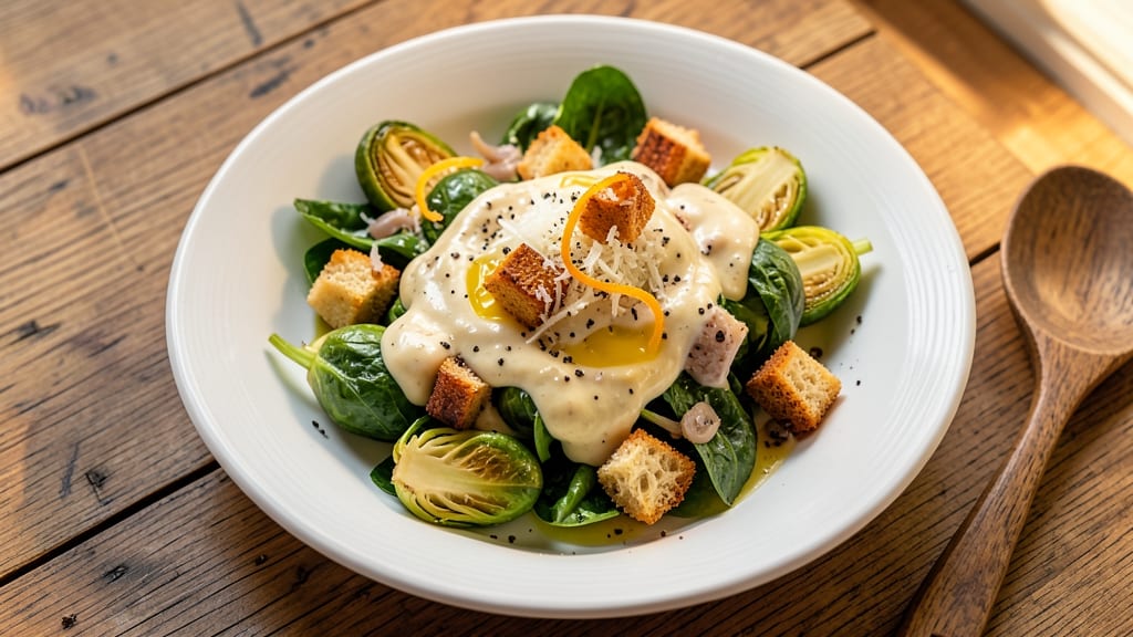 Brussels Caesar Salad Recipe: Crispy Croutons and Creamy Parmesan Magic