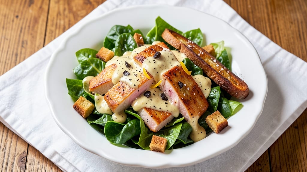 Caesar Salad Supreme Recipe: Crispy Parmesan Crowns Over Creamy Anchovy Dressing