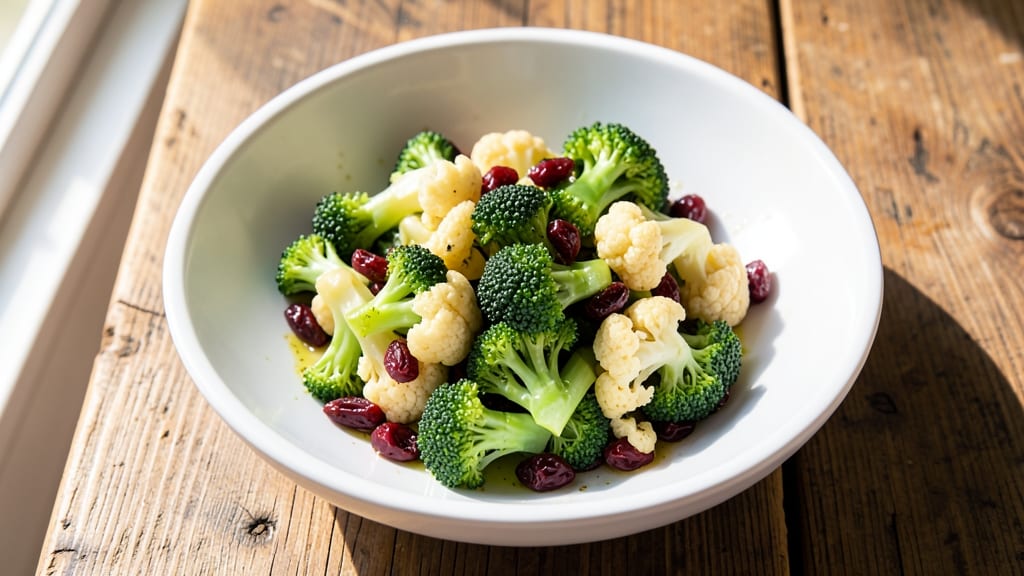Broccoli Cauliflower Cranberry Salad Recipe: Bright Holiday Crunch in 15 Minutes