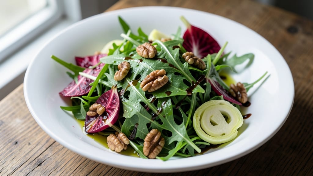Arugula Radicchio and Endive Salad Recipe: Peppery Bite and Crispy Greens Harmony