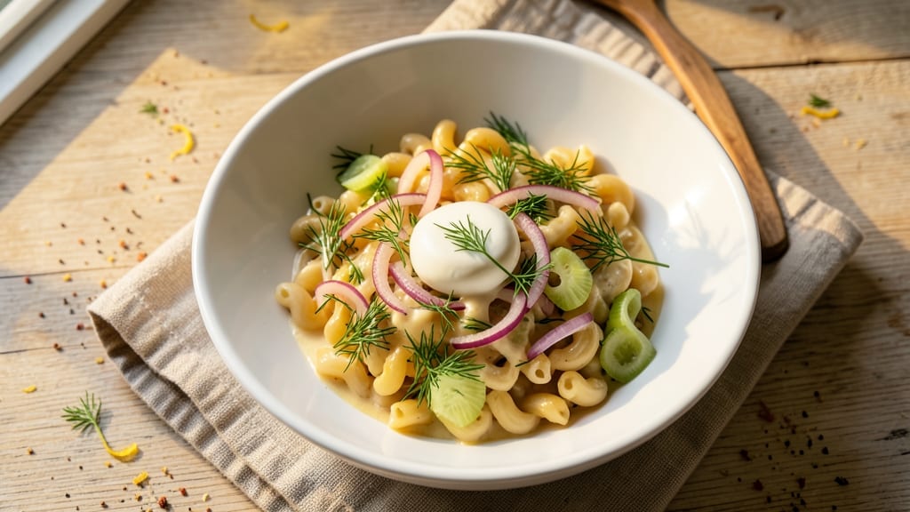 Bogie's Deli Pasta Salad Recipe: Crispy Celery Crowns and Creamy Dill Dressing Harmony