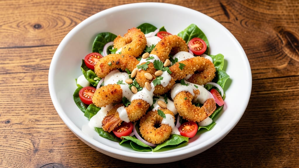 Breaded Shrimp Salad Recipe: Crispy Shrimp and Zesty Lemon Vinaigrette