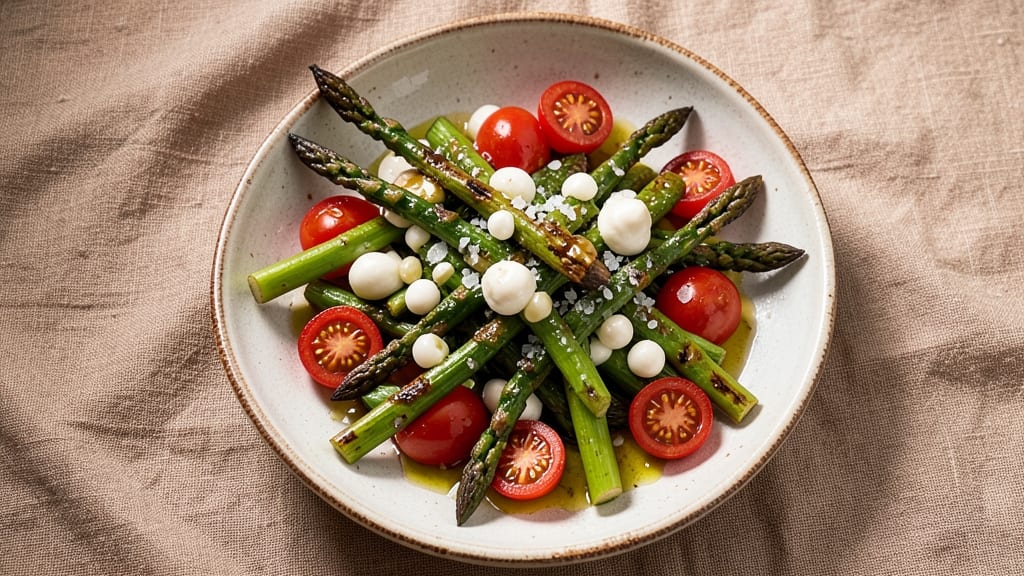 Asparagus, Tomato, and Mozzarella Salad Recipe: Bright, Crispy, and Fresh Summer Bites