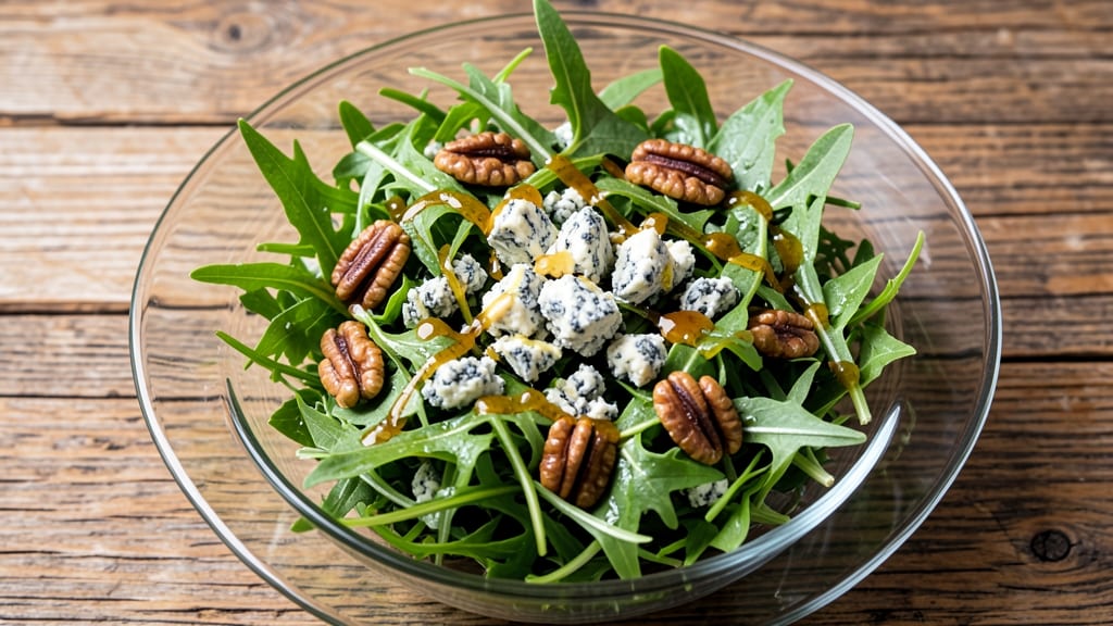 Arugula Blue Cheese Salad Recipe: Crispy Toasted Walnuts and Tangy Vinaigrette Harmony