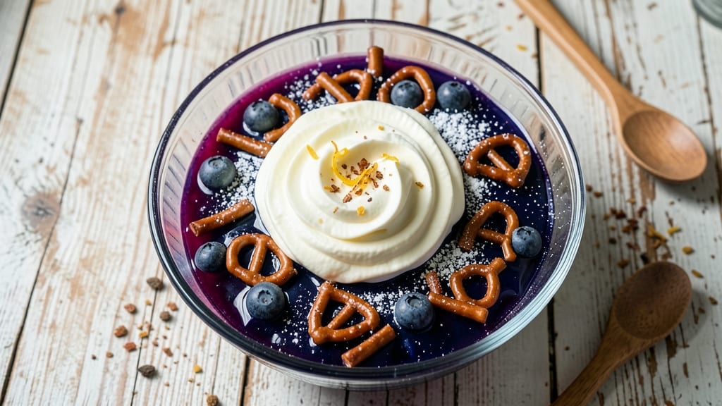 Blueberry Jello Pretzel Salad Recipe: Layered Sweet-Salty Contrast