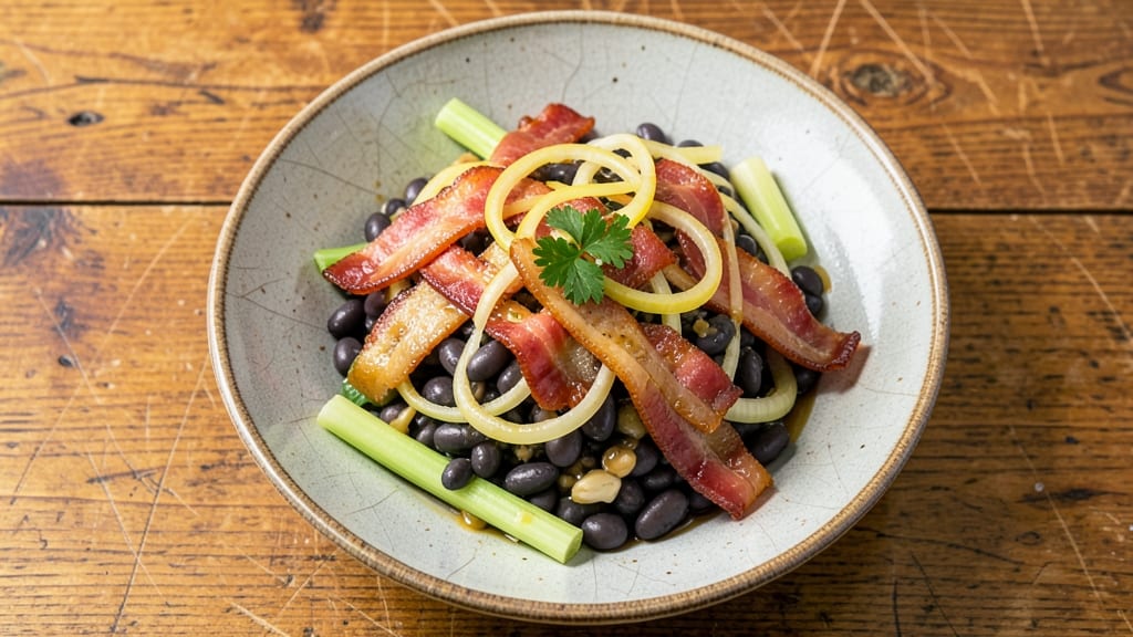 Bavarian Inn Bean Salad Recipe: Smoky Bacon and Celery Crown Crunch