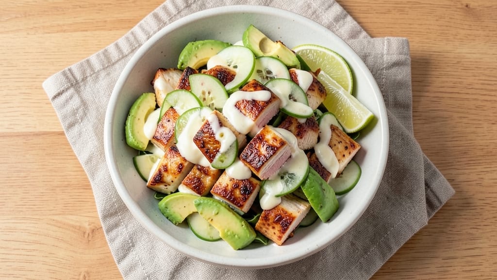 Avocado Chicken Salad Recipe Natasha's Kitchen: Creamy Avocado Base With Crispy Chicken Bites