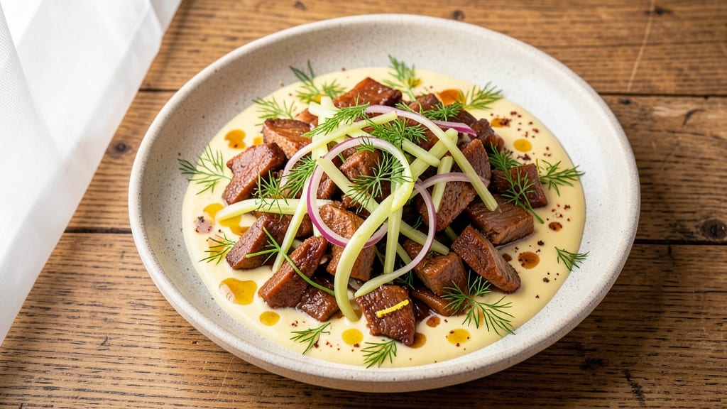 Canned Corned Beef Salad Recipe: Crunchy Celery Crowns and Creamy Dill Velout