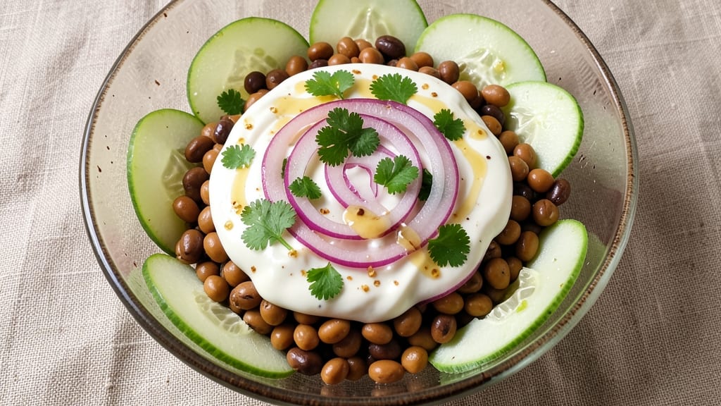 Black Eyed Peas Salad Indian Recipe: Spiced Lentils With Cool Cucumber Crunch