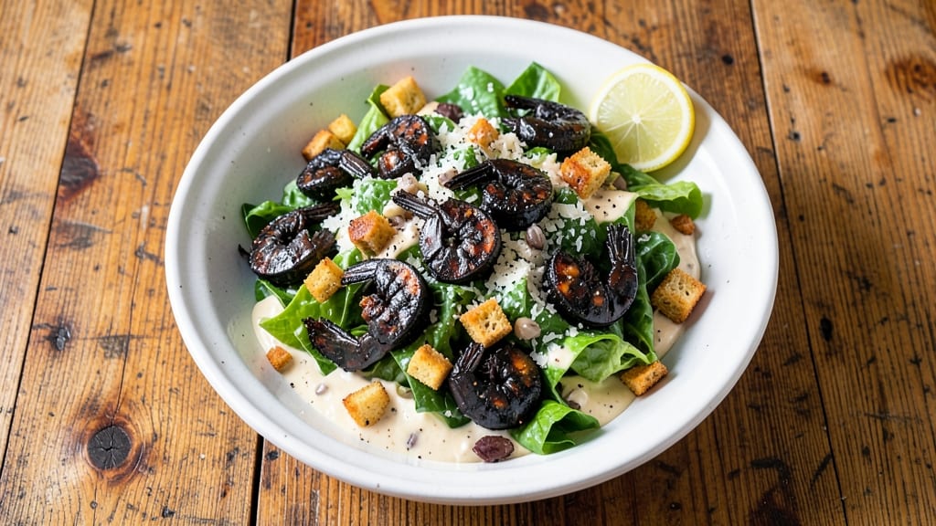 Blackened Shrimp Caesar Salad Recipe: Spicy-Kissed Shrimp Over Crunchy Croutons