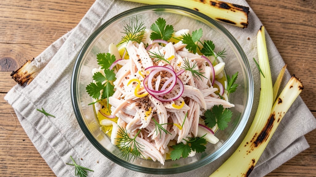 Basic Turkey Salad Recipe: Crisp Celery Crowns and Zesty Herb Kick