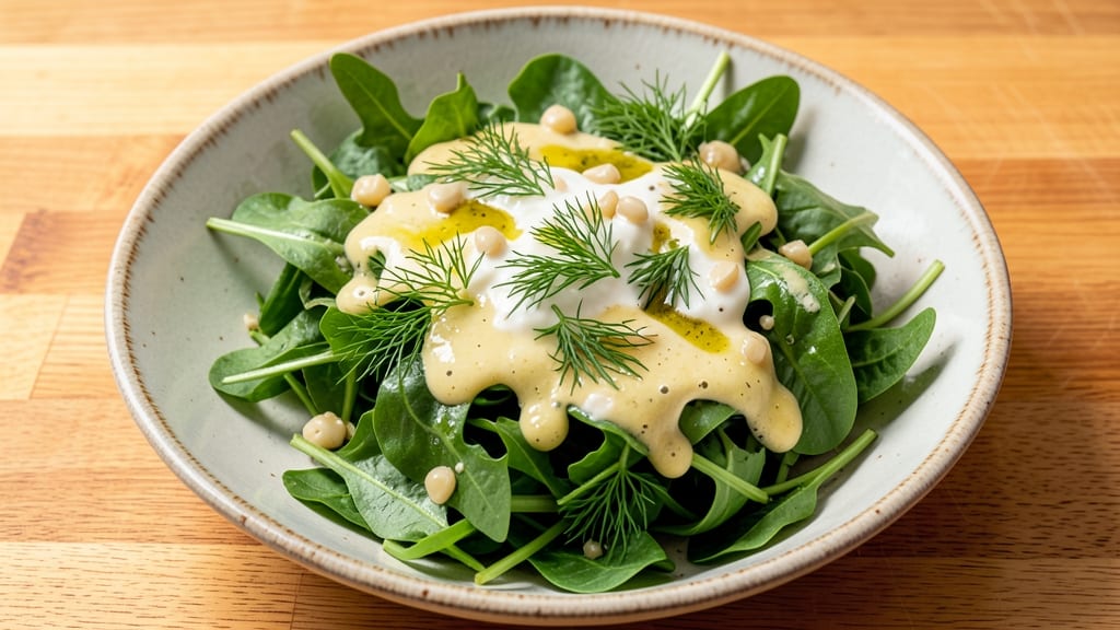 Arugula Side Salad Recipe: Peppery Greens With Creamy Lemon-Dill Dressing