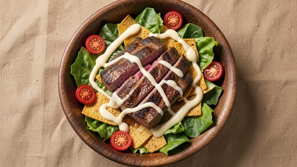 Applebee's Steak Salad Recipe: Crispy Tortilla Strips Over Smoky Tomato Velout