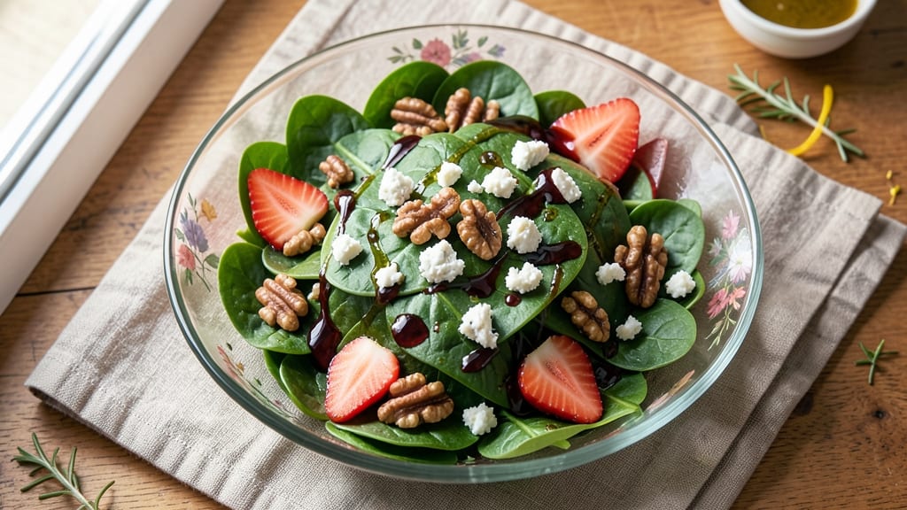 Best Spinach Salad Recipe Ever: Crunchy Walnut-Topped Freshness