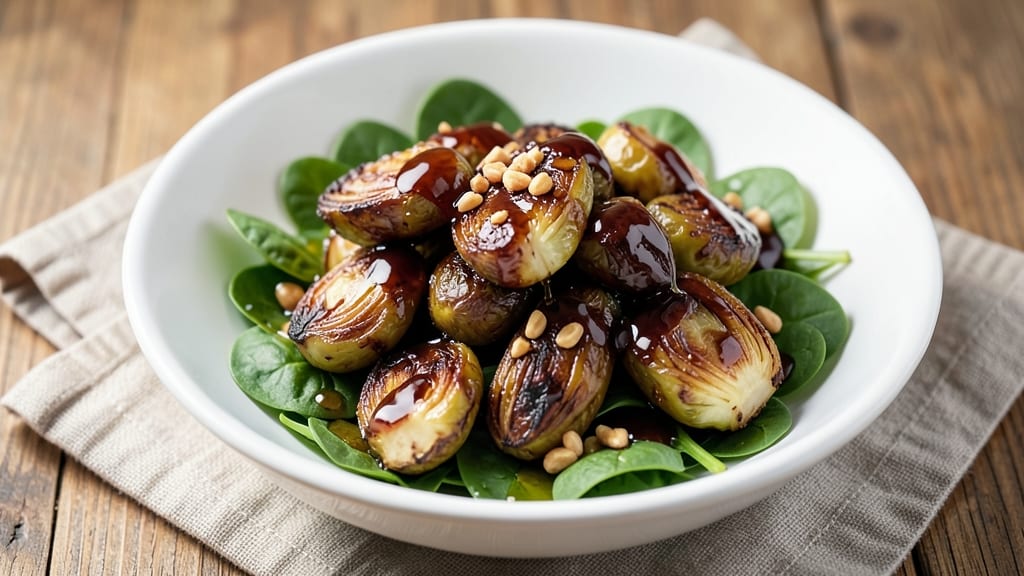 Brussels Sprouts Salad Recipe with Balsamic: Crispy Roasted Bites and Tangy Glaze Magic