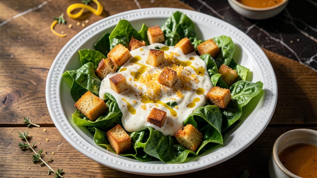 Caesar Side Salad Recipe: Crispy Croutons and Parmesan Shaved to Perfection
