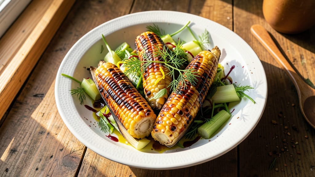 Bobby Flay's Corn Salad Recipe: Crispy Celery Crowns Over Zesty Herb Vinaigrette