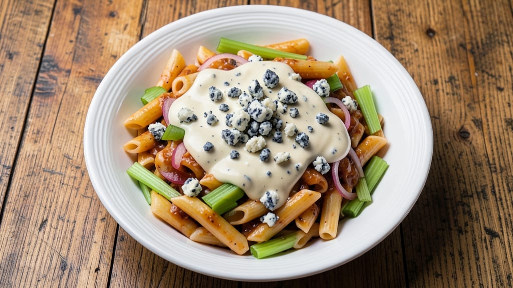 Buffalo Pasta Salad Recipe: Crispy Celery Crowns and Tangy Ranch Twist