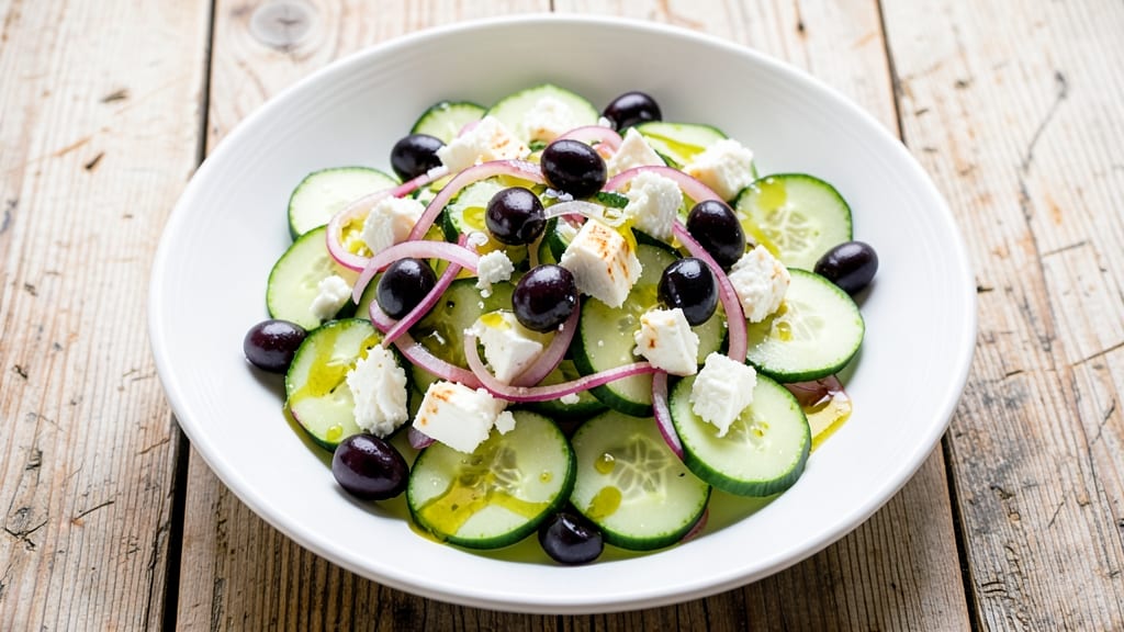 Greek Salad Recipe No Tomatoes: Crispy Cucumber and Feta Freshness