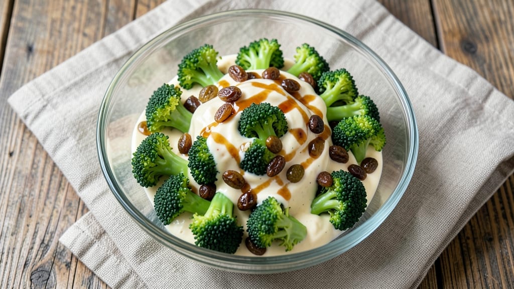 Broccoli Raisin Salad Recipe with Mayonnaise: Sweet-Tart Bites With Creamy Crunch