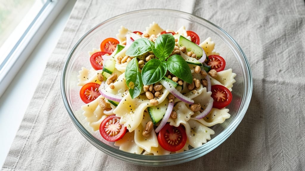 Basil Bowtie Pasta Salad Recipe: Bright Herb Crunch in 15 Minutes